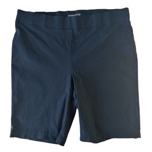 Sabrina Women's Bermuda Shorts Rayon Blend Slimming Effect Size XL Black